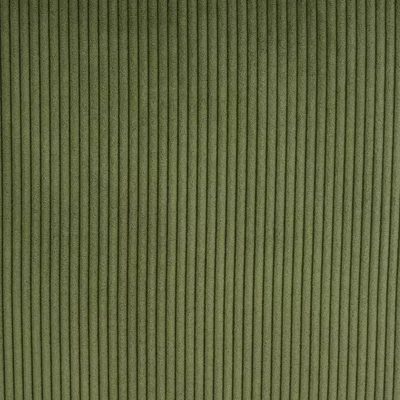 Ottoman d'appoint carré en velours côtelé et bois, vert olive
