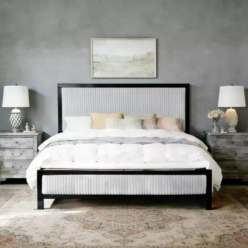 Christopher Knight Home Verve Contemporary Upholstered Rubberwood Platform Bed with Headboard