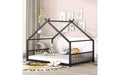 Elegant Full-Size Metal Bed with House Design Frame for Stylish Bedrooms