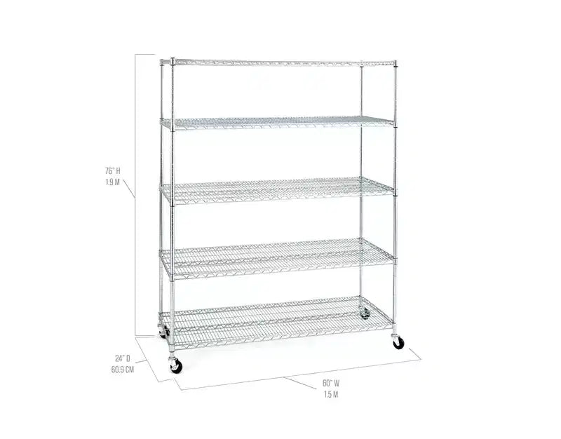 Étagère métallique à 5 niveaux UltraDurable 60 x 24