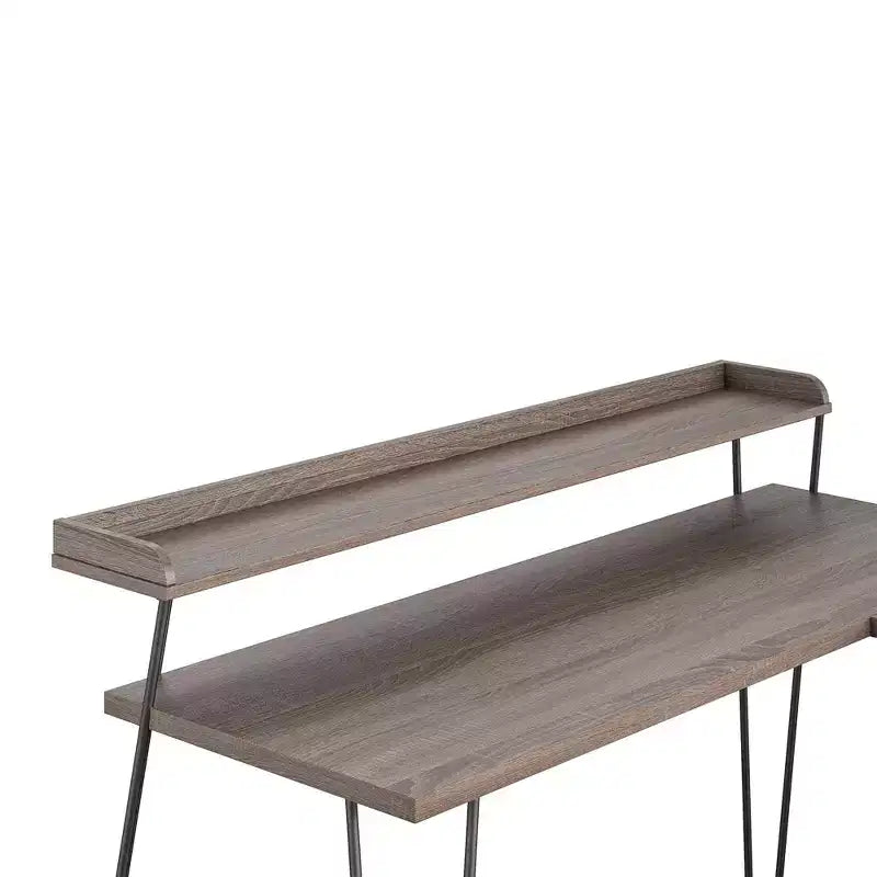 Bureau d'angle avec rehausse
