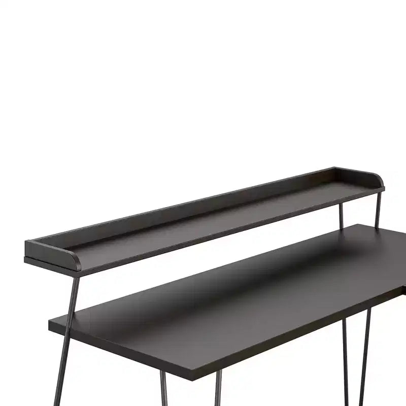 Bureau d'angle avec rehausse