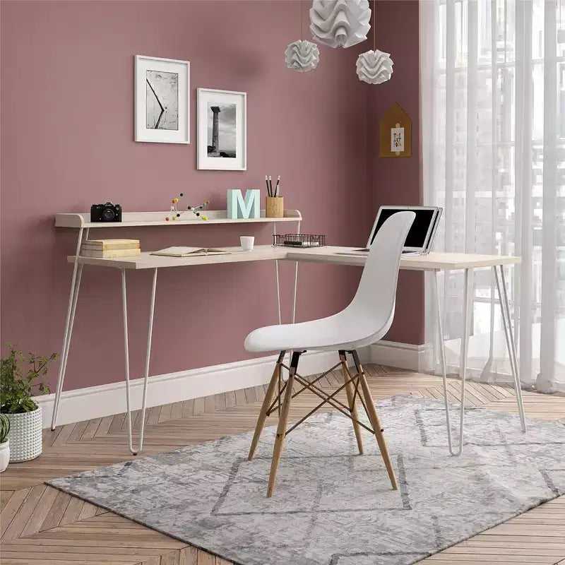 Bureau d'angle avec rehausse