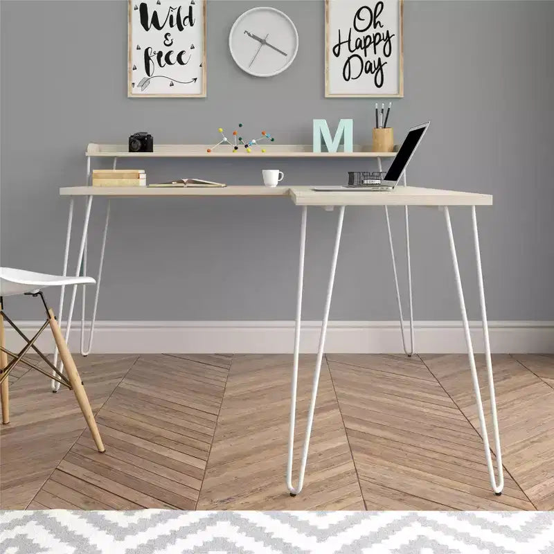 Bureau d'angle avec rehausse