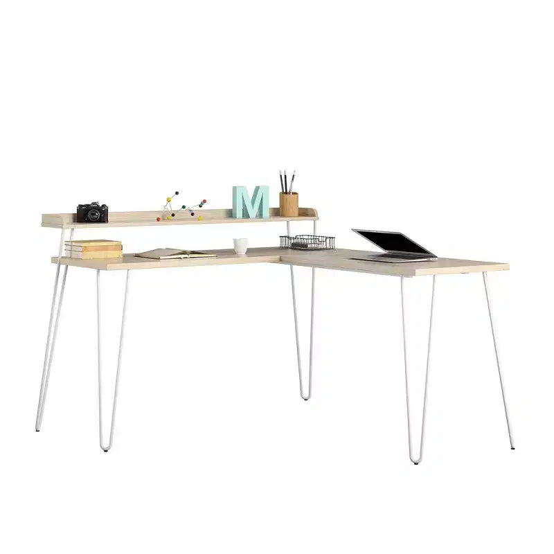 Bureau d'angle avec rehausse