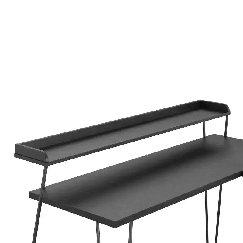 Bureau d'angle avec rehausse