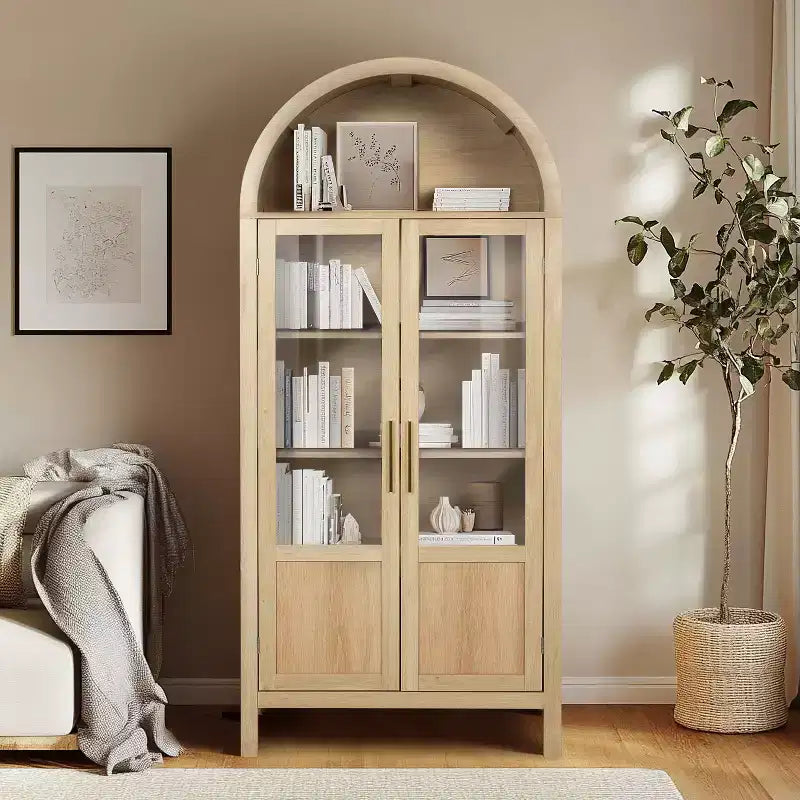 Vitrine arquée en bois