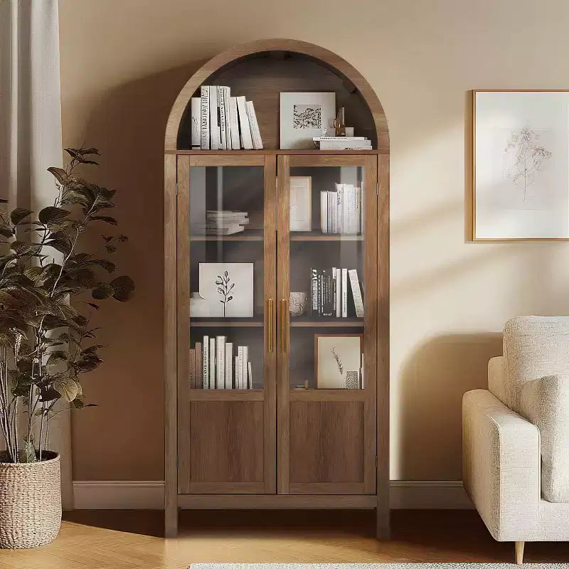 Vitrine arquée en bois