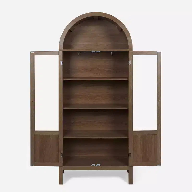 Vitrine arquée en bois