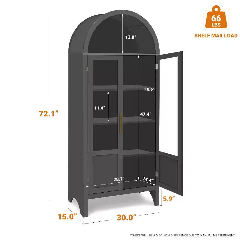 Vitrine arquée en bois