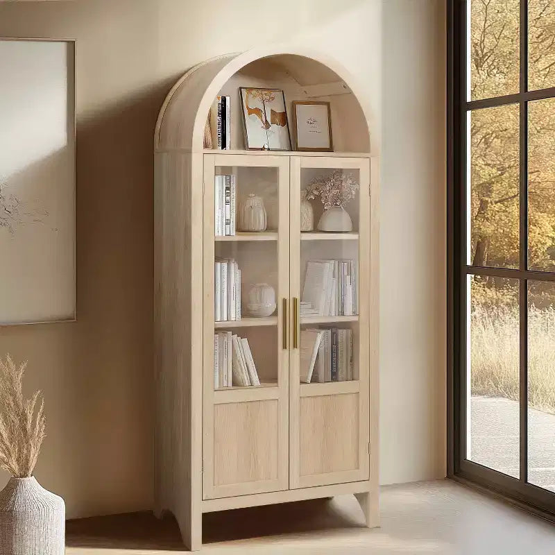 Vitrine arquée en bois