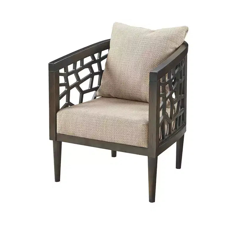 Fauteuil d'appoint avec coussin rembourré confortable, cadre en bois massif, fauteuil de lecture pour salon, salle d'attente.