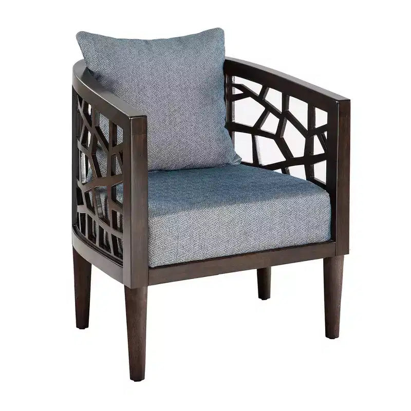 Fauteuil d'appoint avec coussin rembourré confortable, cadre en bois massif, fauteuil de lecture pour salon, salle d'attente.