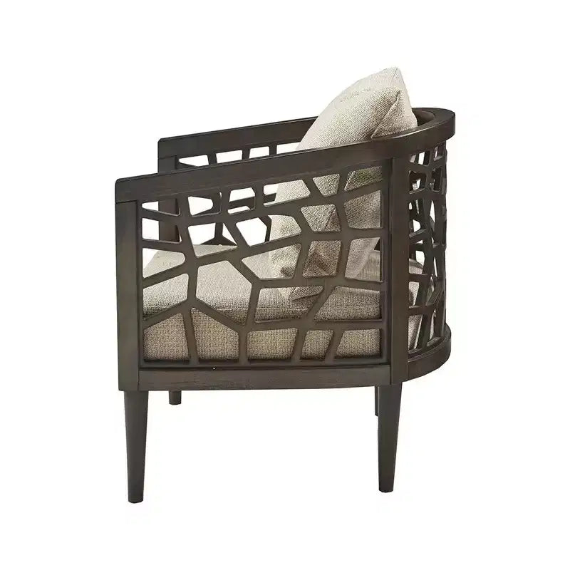 Fauteuil d'appoint avec coussin rembourré confortable, cadre en bois massif, fauteuil de lecture pour salon, salle d'attente.