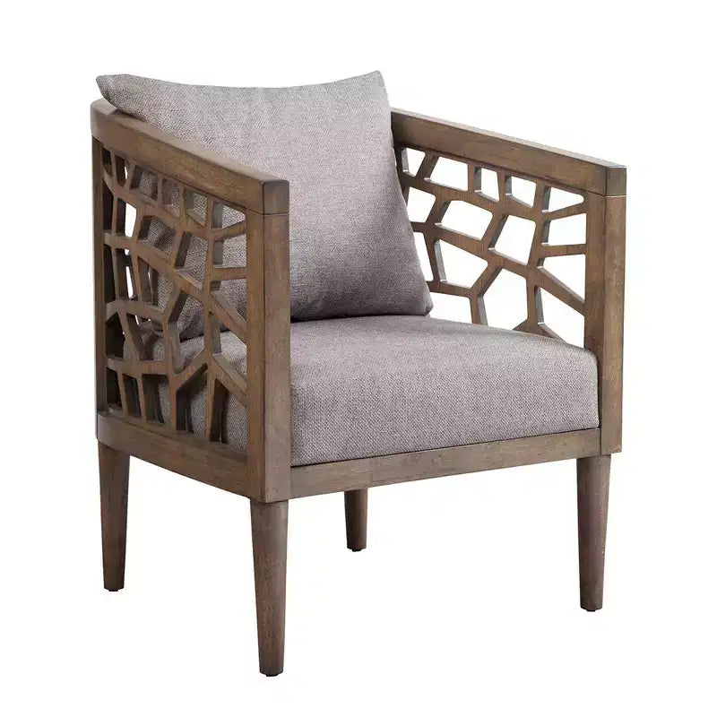 Fauteuil d'appoint avec coussin rembourré confortable, cadre en bois massif, fauteuil de lecture pour salon, salle d'attente.
