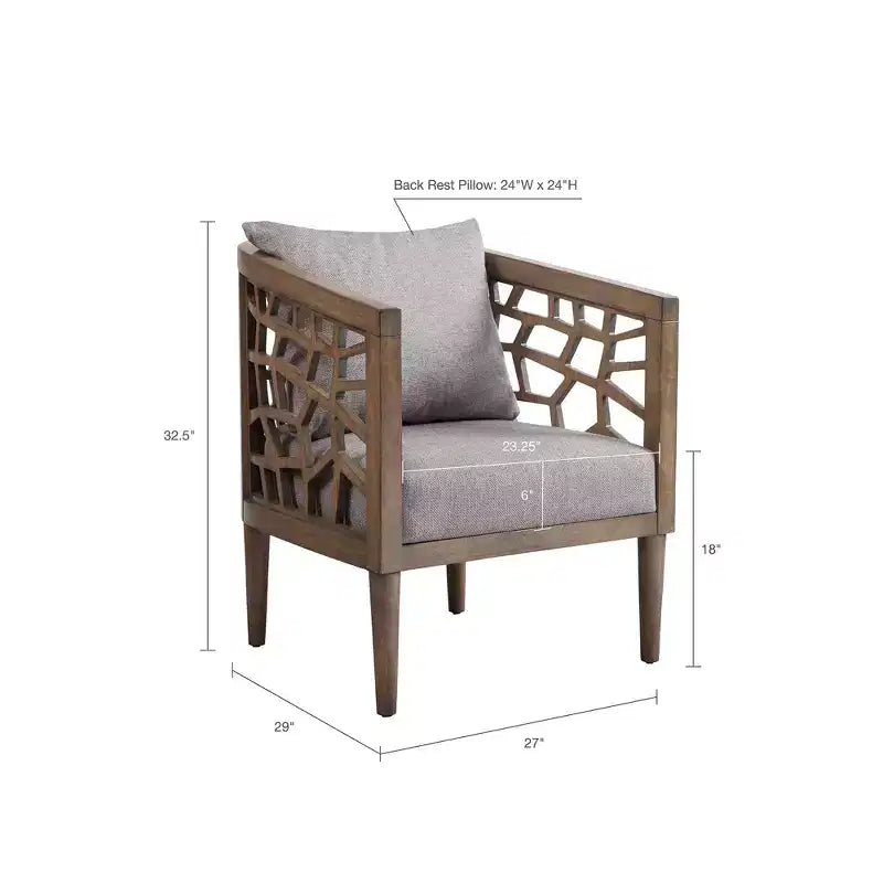 Fauteuil d'appoint avec coussin rembourré confortable, cadre en bois massif, fauteuil de lecture pour salon, salle d'attente.