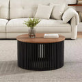Christopher Knight Home Zanvia 30 Round Acacia Wood Coffee Table with Slatted Base