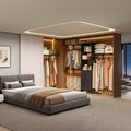 MAYEERTY Black 96x16x75 High-Capacity Wardrobe Rack - 3 Drawers, Shelves, Expandable Rods, Stylish & Durable