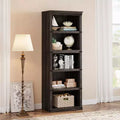 Whizmax 5 Tier Bookcase, Farmhouse Book Shelf with Storage Open Display Bookshelves for Home Office, Living Room, Bed Room