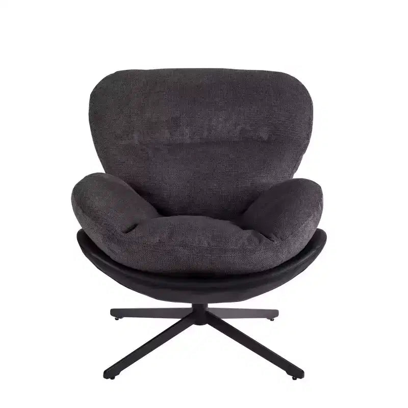 Fauteuil d'appoint, Chaise de bureau pivotante moderne, Fauteuil moderne en chenille avec similicuir et piètement en métal, Fauteuil d'appoint pour petits espaces
