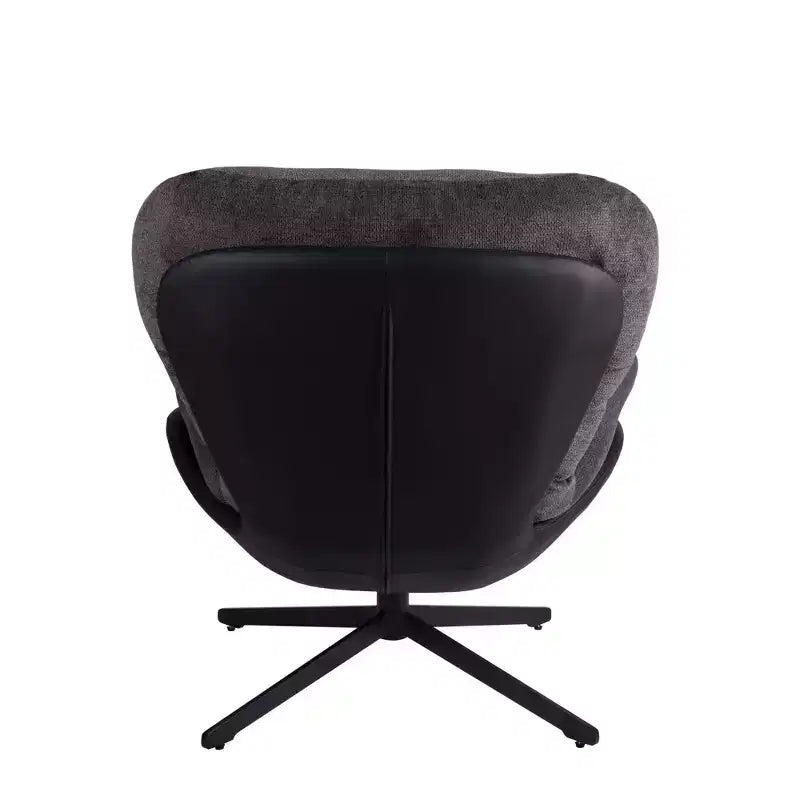 Fauteuil d'appoint, Chaise de bureau pivotante moderne, Fauteuil moderne en chenille avec similicuir et piètement en métal, Fauteuil d'appoint pour petits espaces