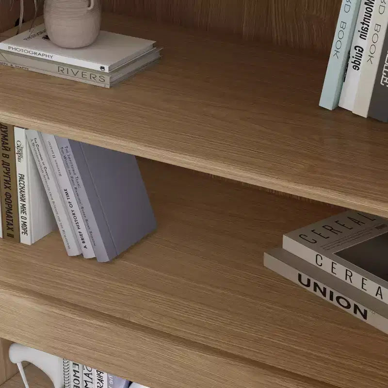 Armoire de rangement décorative de 62 pouces de hauteur en osier noir avec grain de bois et 12 étagères