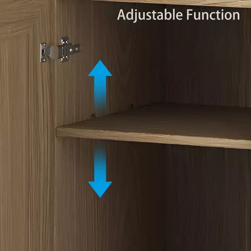 Armoire de rangement décorative de 62 pouces de hauteur en osier noir avec grain de bois et 12 étagères