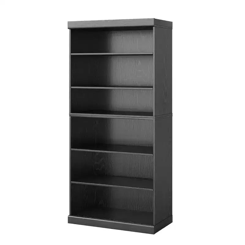 Bibliothèque/Meuble de Rangement Décoratif en Bois à 6 Niveaux Sans Porte