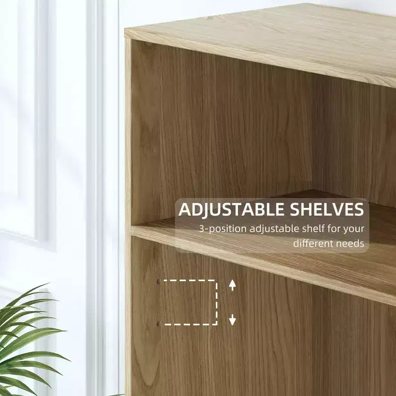 Bibliothèque/Meuble de Rangement Décoratif en Bois à 6 Niveaux Sans Porte