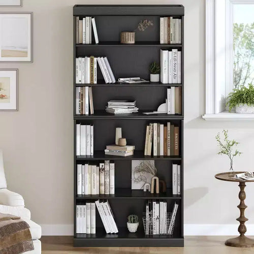 6-Story Doorless Wood Grain Decorative Storage Cabinet Bookshelf