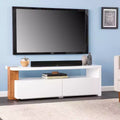 Meuble TV contemporain avec rangement - Blanc