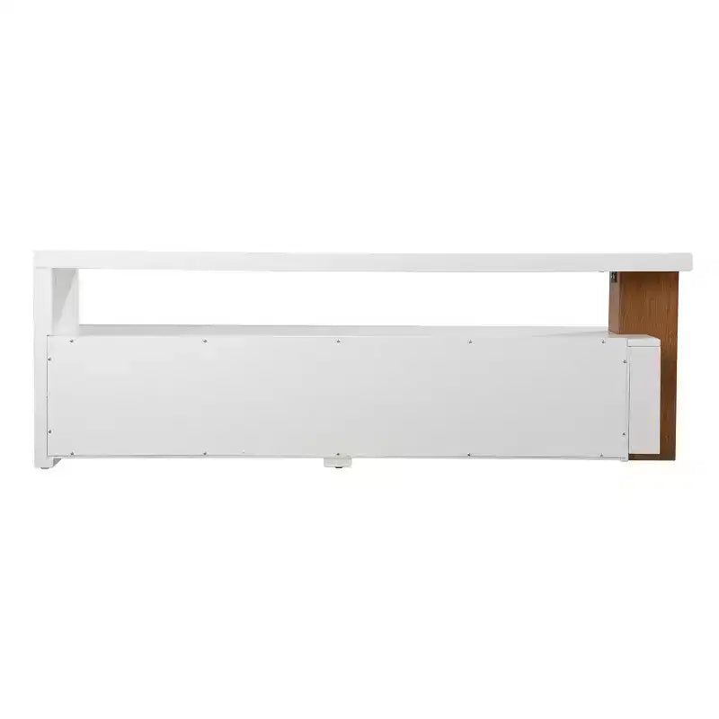 Meuble TV contemporain avec rangement - Blanc