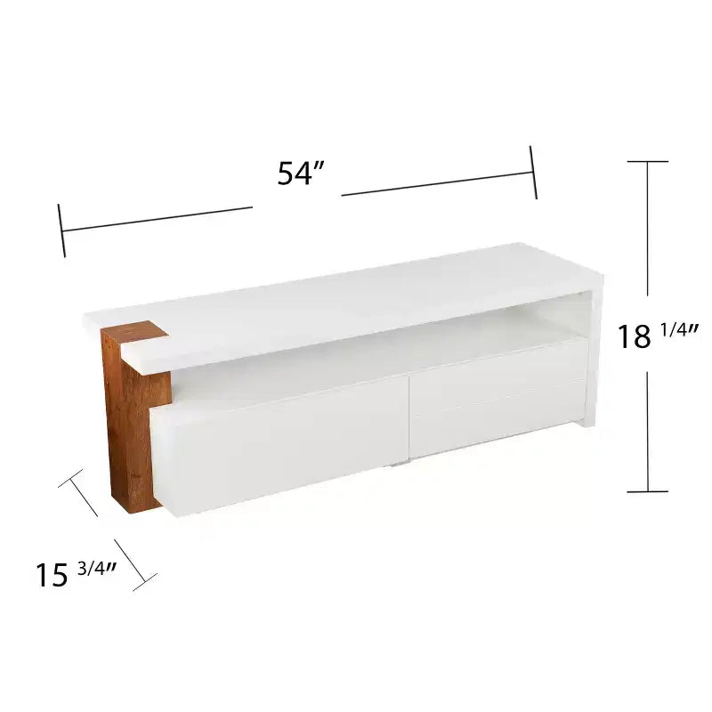 Meuble TV contemporain avec rangement - Blanc