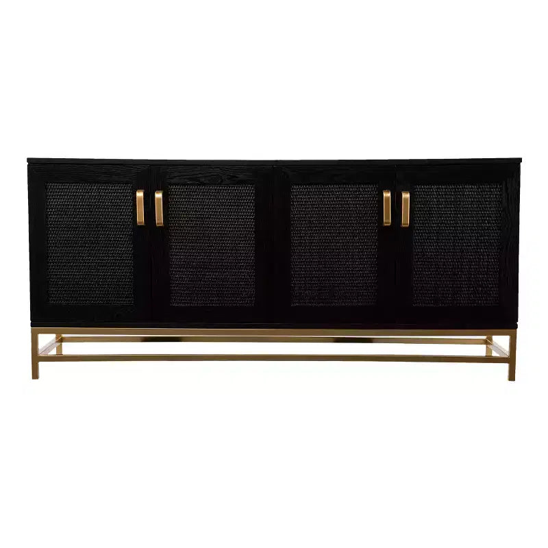 Rolliston Contemporary 4-Door Media Console - Black - SEI