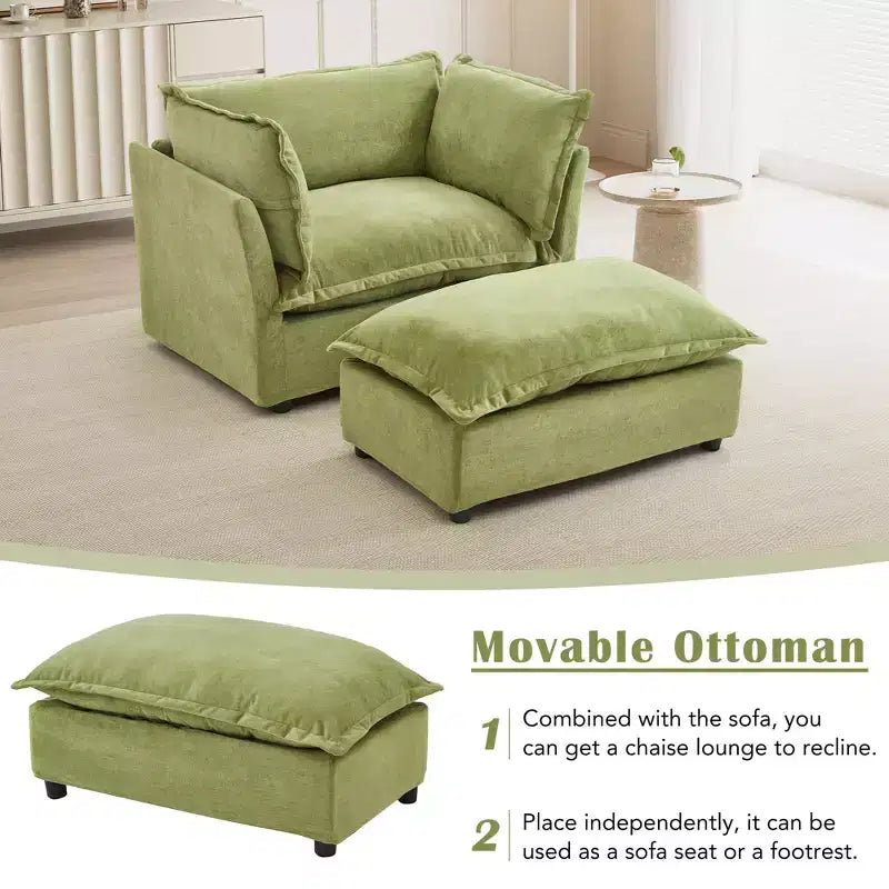 Canapé moderne 47 avec pouf mobile
