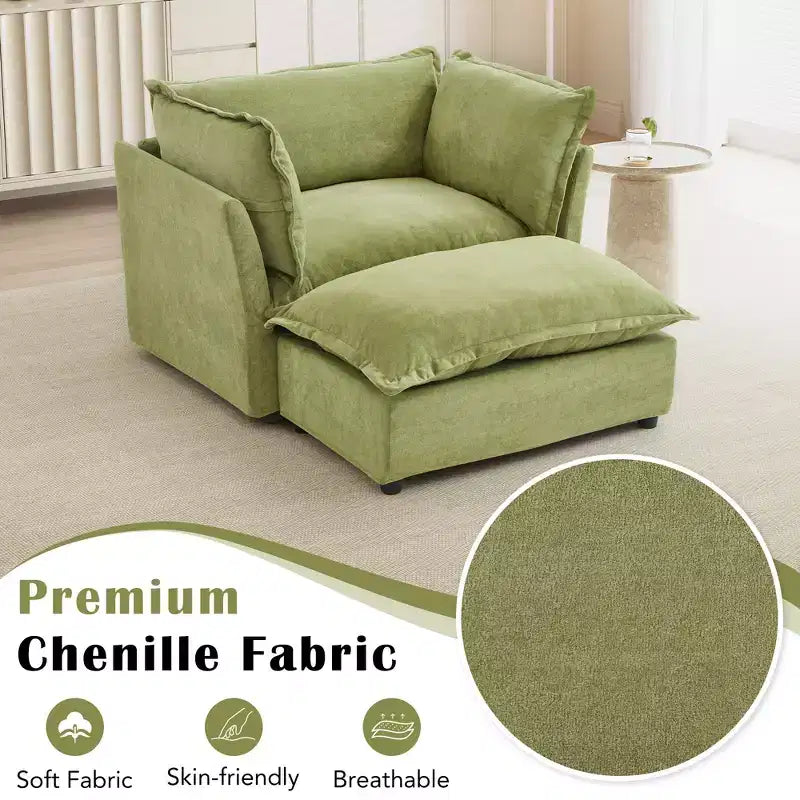 Canapé moderne 47 avec pouf mobile