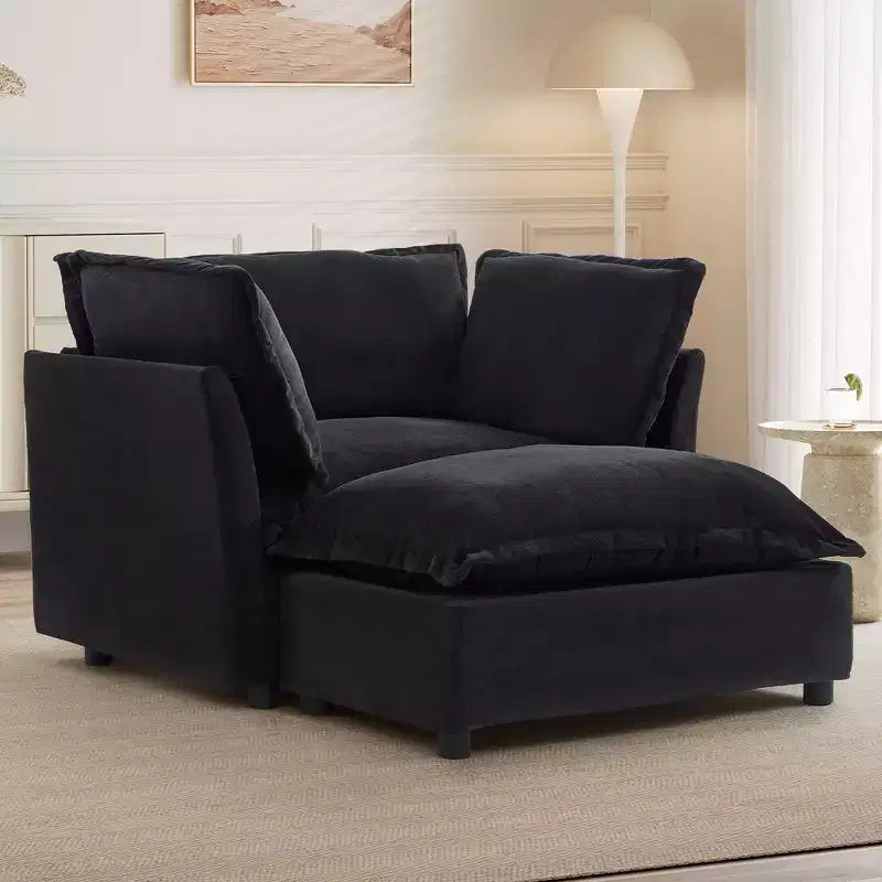 Canapé moderne 47 avec pouf mobile