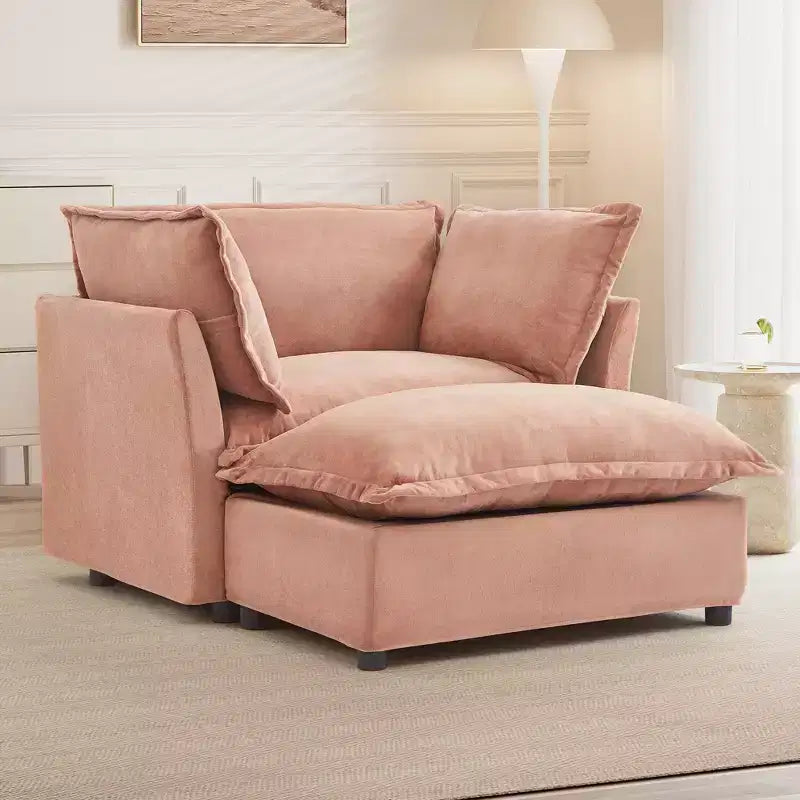 Canapé moderne 47 avec pouf mobile
