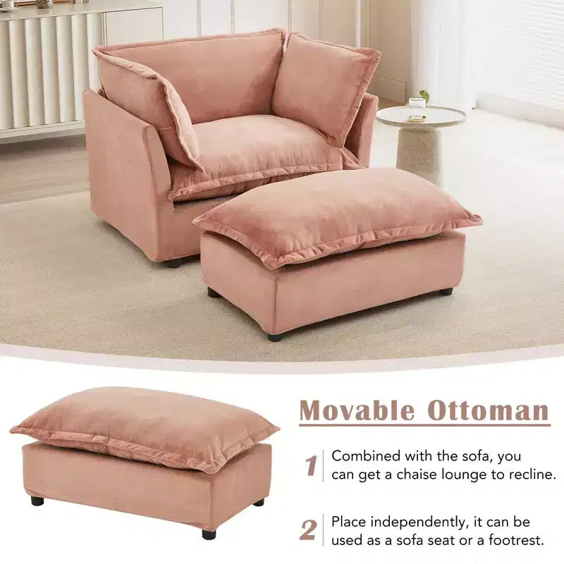 Canapé moderne 47 avec pouf mobile