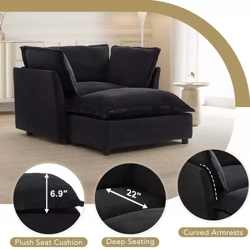 Canapé moderne 47 avec pouf mobile