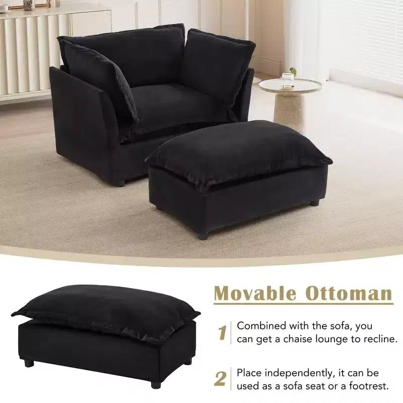 Canapé moderne 47 avec pouf mobile