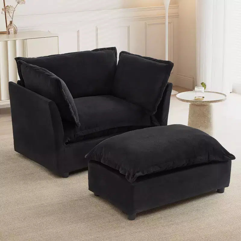 Canapé moderne 47 avec pouf mobile