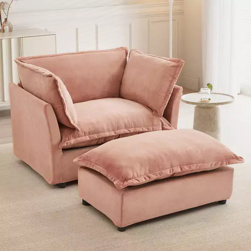 Canapé moderne 47 avec pouf mobile