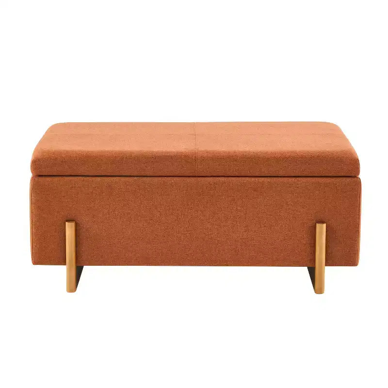 Banc de rangement ottoman rembourré moderne avec couvercle à charnière