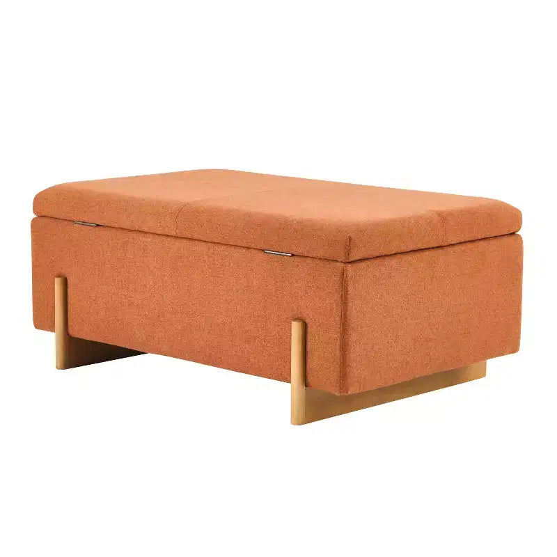 Banc de rangement ottoman rembourré moderne avec couvercle à charnière