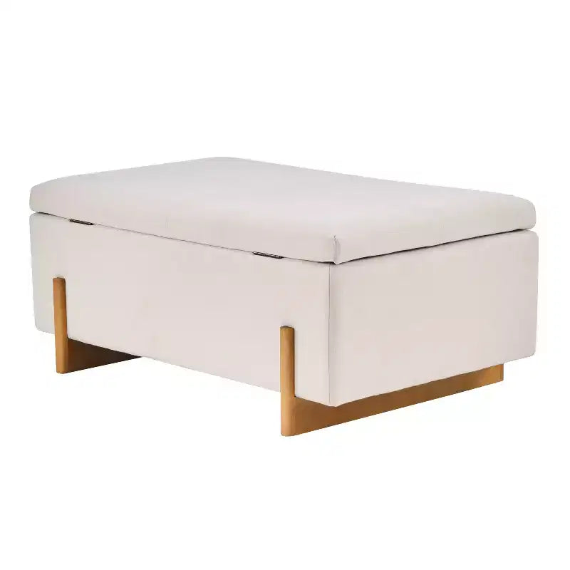 Banc de rangement ottoman rembourré moderne avec couvercle à charnière