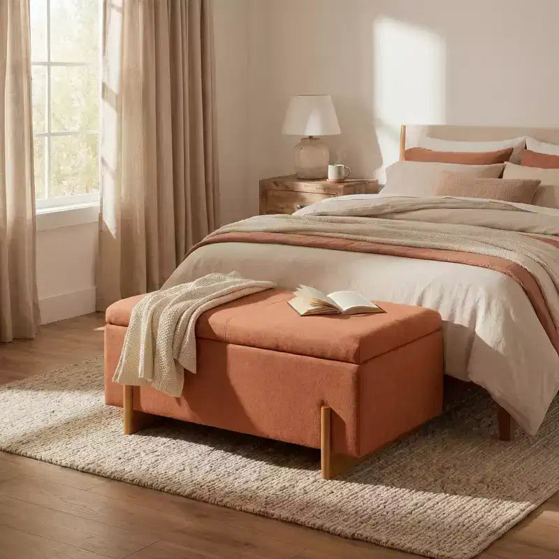 Christopher Knight Home Sallyann Modern Upholstered Storage Ottoman Bench with Lift-Top Lid