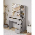 Dressing Table, Vanity Table with Mirror and Light, Built-in Power Outlet, USB Port, and Adjustable LED Light, Bedroom Dressing Table