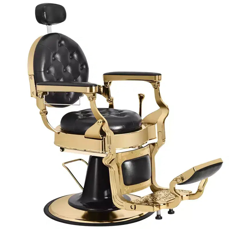 Vintage Barber Chair for Barbershop,Heavy Duty 360 Recline Salon Chair with Adjustable Headrest and Footrest, Supports Up to 700lbs, for Hair Beauty