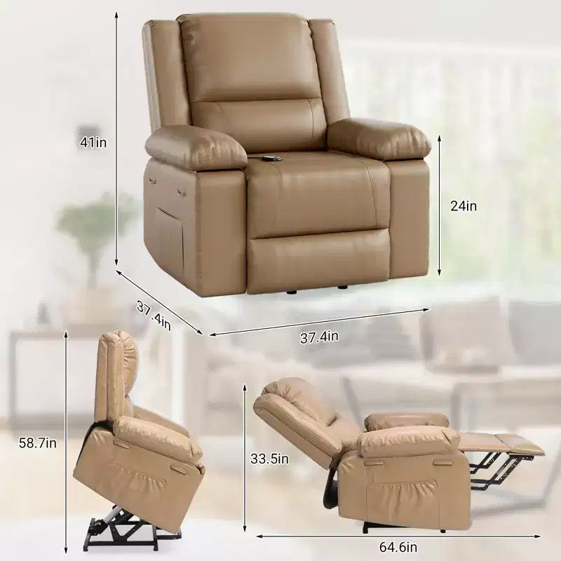 Fauteuil inclinable releveur - Canapé simple en cuir U